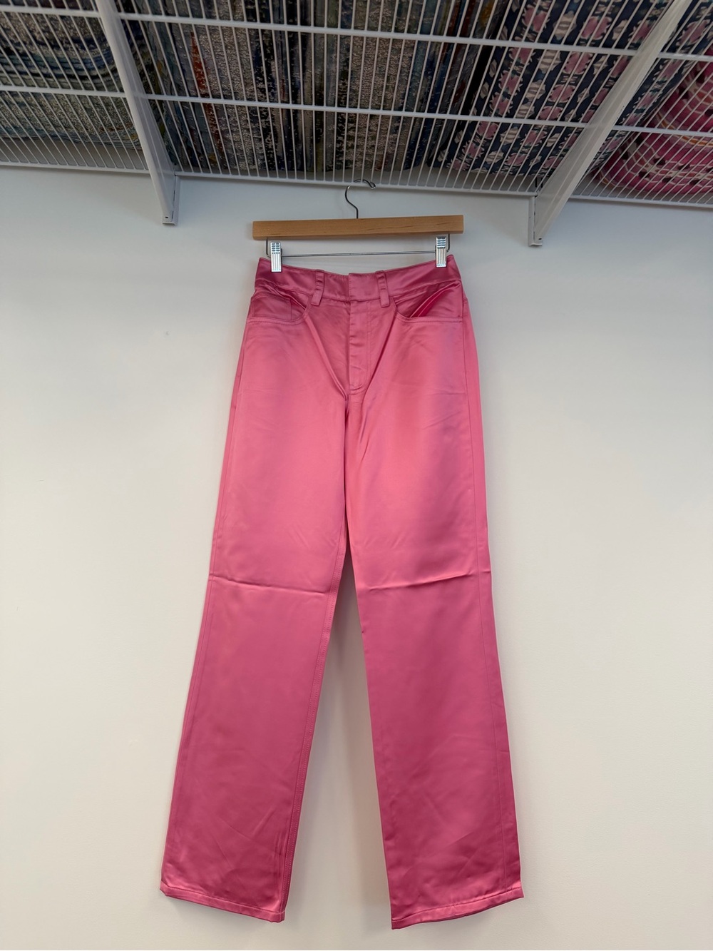 A.L.C. Bubblegum Pink Silk-Blend Trousers